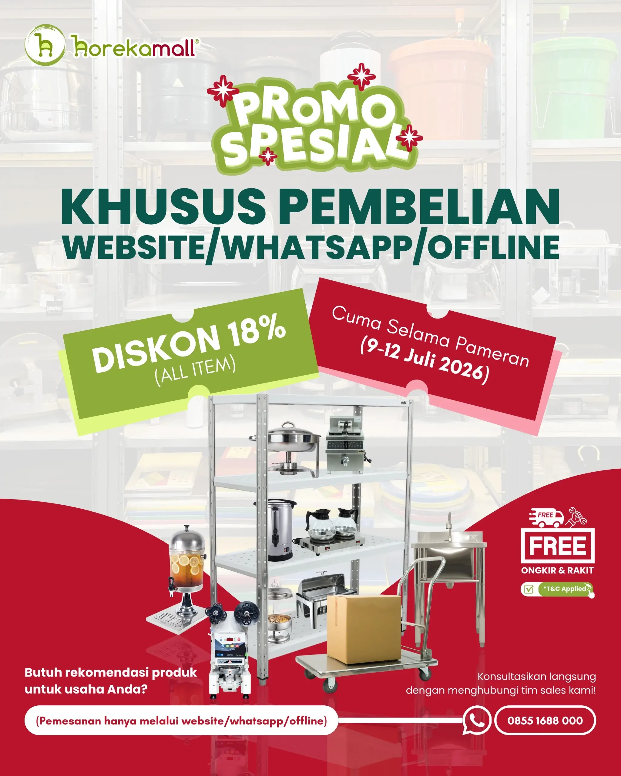 Diskon 18% All Item Horekamall, Berlaku 9–12 Juli 2026 untuk Pembelian Website, WhatsApp & Offline