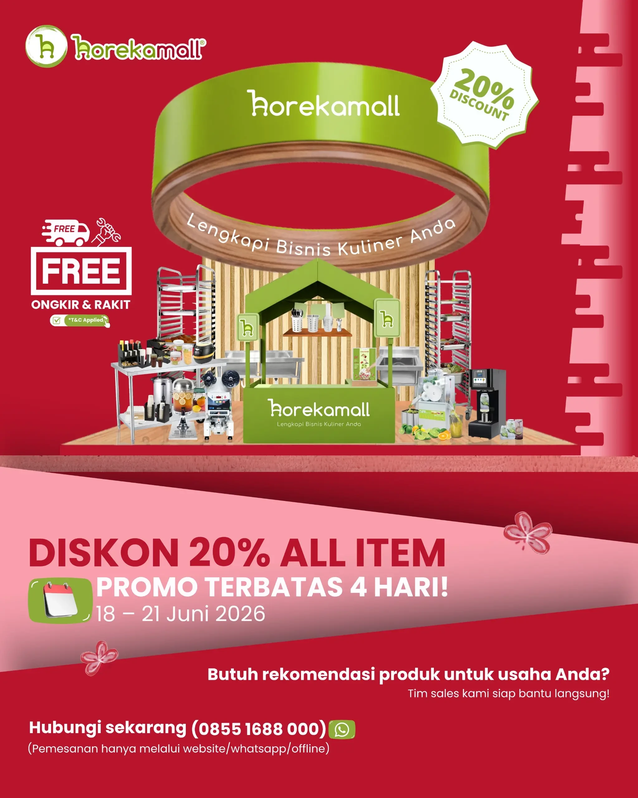 Promo Horekamall 18–21 Juni 2026: Diskon 20% All Item untuk Perlengkapan Usaha Kuliner