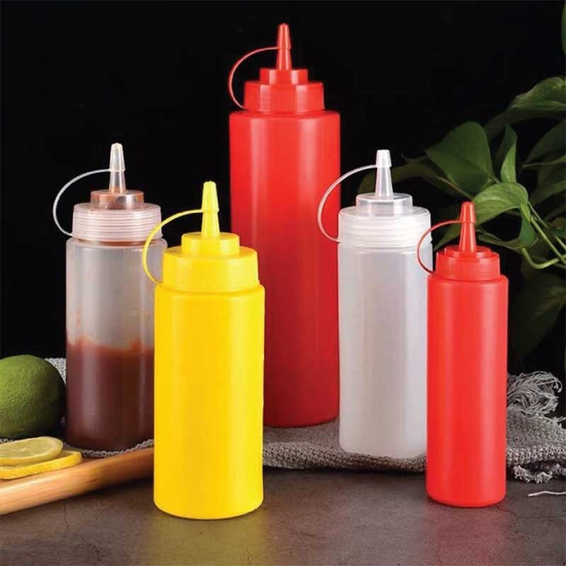 Botol Saos Kecap Mayonaise 1 Lubang Dengan Penutup 400ml Red | Mutu SBD-400R - 2990