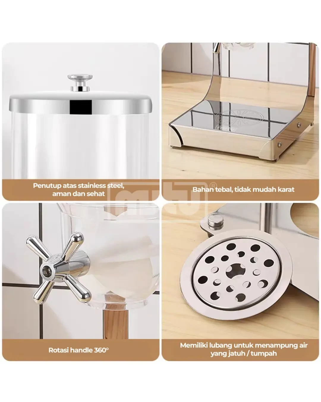 Cereal Dispensers 2 Tabung 3.5L Food Storage Display | Mutu CD-352 - 4103