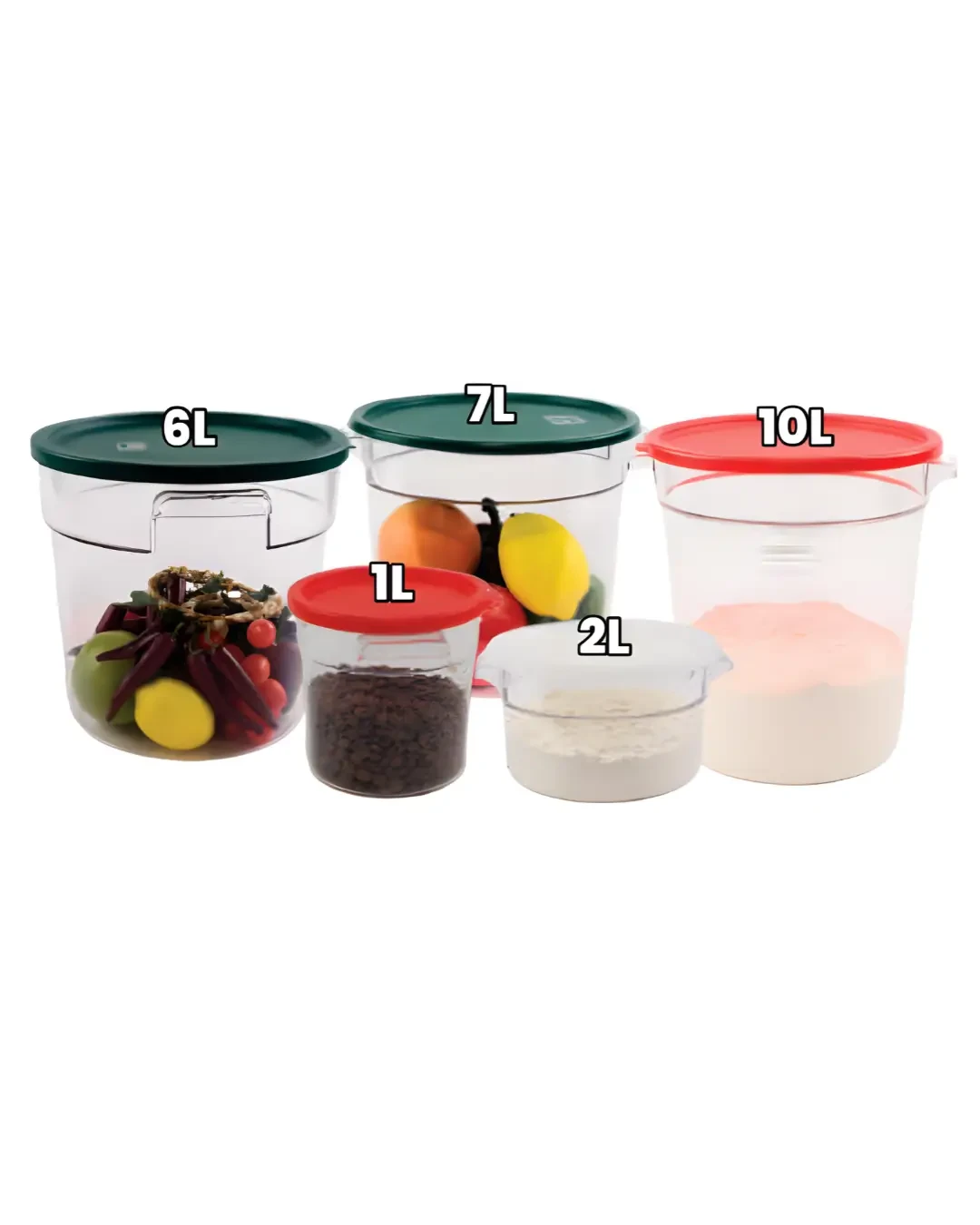 Food Container Bulat PC Transparan Kapasitas Variatif 6L | Mutu RFC-6PC - 3114