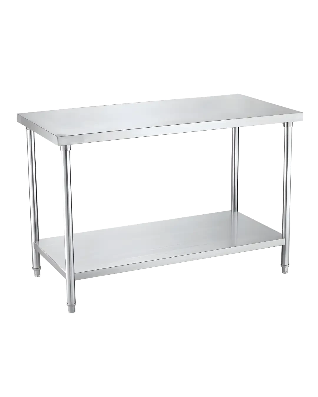 Meja Makan Stainless Kitchen Work Table Dua Tingkat Area Persiapan | Mutu RWT-12C - 3788