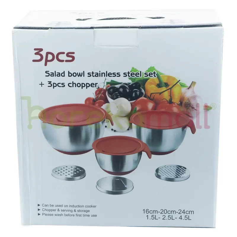 Mixing Bowl Stainless Steel Set (3in1) / Mixing Bowl 3pcs/set MBS-S3 - 2391