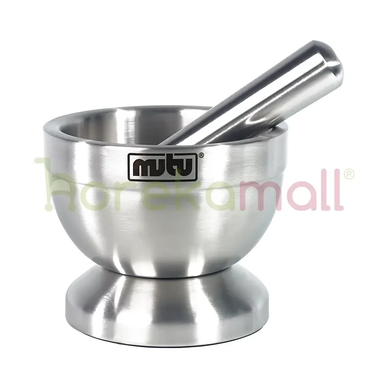 Mortar Ingredient Stainless Steel Wadah Menghaluskan Obat Atau Bumbu Mutu MI-120 - 2033