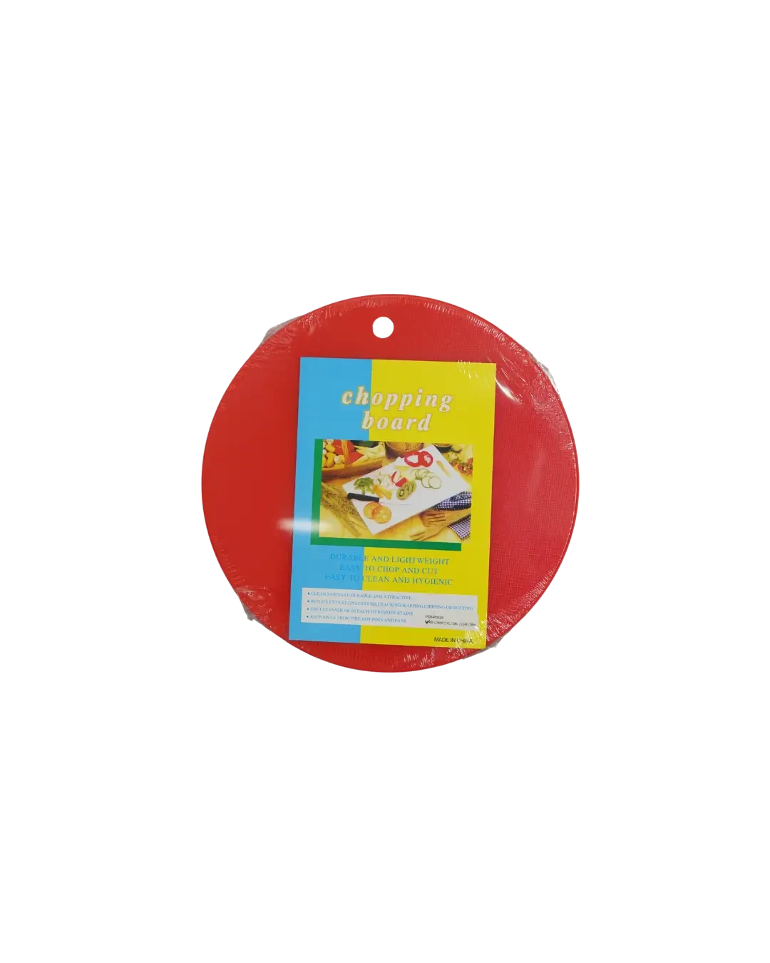 Round Plastic Cutting Board Merah D35cm 2cm Talenan Bulat Dapur | Mutu PCB-R3520RD - 3490