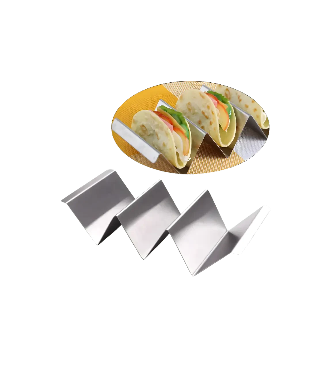 Taco Holder Stainless Steel Food Tray Cafe Restoran | Mutu TH-101 - 4219